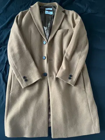 베이지 체스터 코트 울 혼방 3버튼