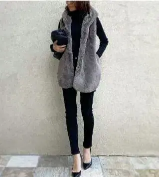 LUGER akko3839 모카 그레이 퍼 베스트