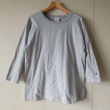 Champion T1011 그레이 7부 소매 티셔츠