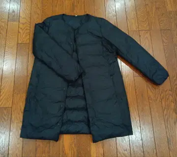 무인양품 MUJI 노카라 포켓터블 다운 코트 다크 네이비 L