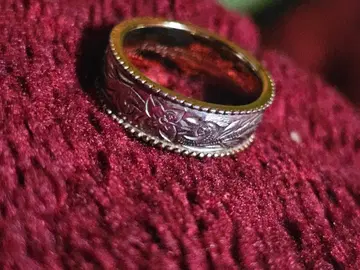 실버 925 꽃무늬 조각 반지 315BL