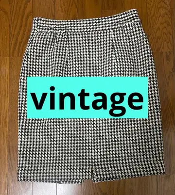 하운드투스 패턴 타이트 스커트