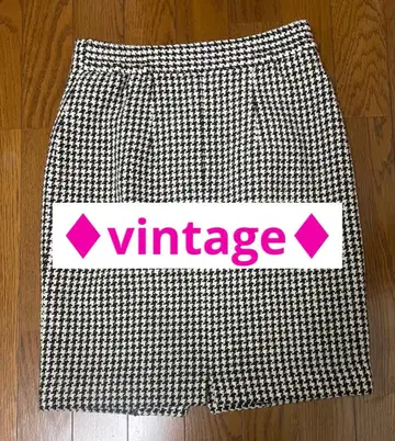 하운드투스 패턴 타이트 스커트