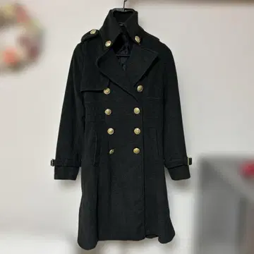 블랙 더블 브레스트 코트