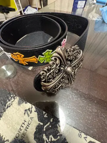 컬러풀 십자가 자수 벨트 크롬