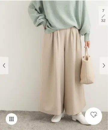 [ 택 포함 새상품 ] 어반 리서치 멜란지 헤링본 개더 와이드 팬츠