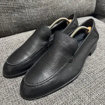 스테파노 로시 블랙 가죽 슬립온 27.5