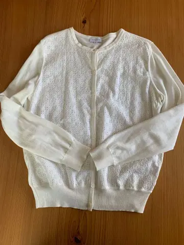 새상품급 MACKINTOSH PHILOSOPHY 화이트 레이스 가디건