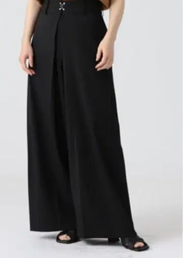 블랙 와이드 팬츠 프론트 지퍼 ray beams