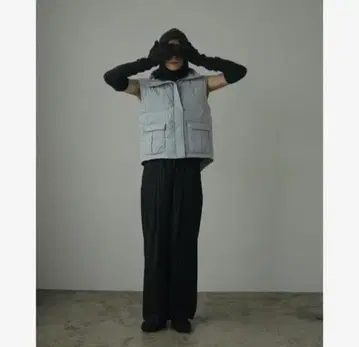 택 포함 anuke 퀼팅 베스트 아이스 블루 36 안느크