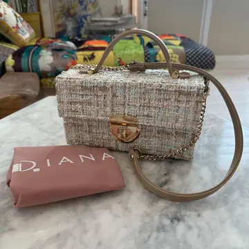 DIANA 다이애나 트위드 핸드백 숄더백 2way 베이지 계열