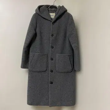 BEAMS BOY 후드 부착 그레이 롱 코트