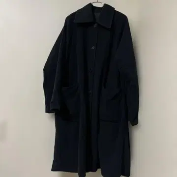 Plantation 리버서블 롱 코트 블랙