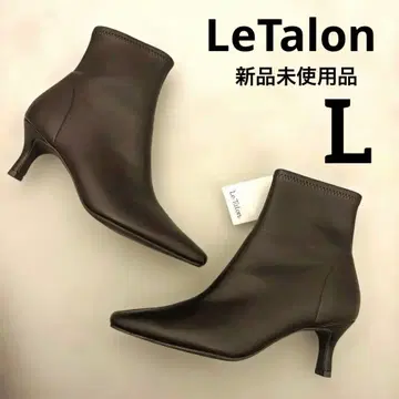 루 타론 프렌치 스퀘어 숏부츠 6cm 브라운 택 포함 미사용 새상품