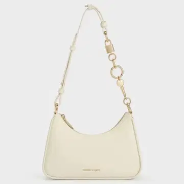 찰스앤키스 화이트 계열 숄더백 아이보리 골드 체인