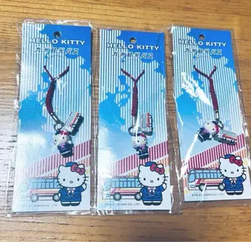 레트로 헬로키티 버스 가이드 & 버스 산리오 스트랩 3개 귀여운