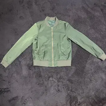 그린 봄버 자켓 집업 그린 라벨