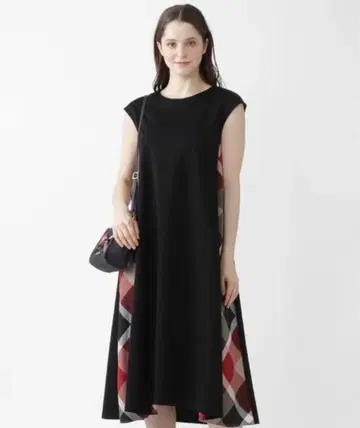 BLUE LABEL 분또 원피스 36 블랙 x 레드 체크 블루 라벨