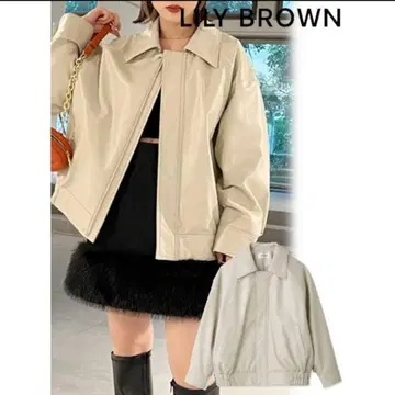LILY BROWN 가죽 자켓 아이보리