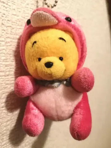 레어 컬러 핑크 돌고래 푸우 마스코트 레트로 인형옷 디즈니