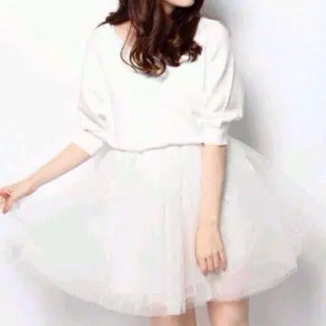 snidel 화이트 니트 샤샤 스커트 원피스