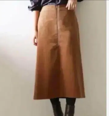 Spick & Span 코듀로이 프론트 ZIP 스커트