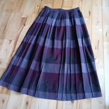 핸드메이드 울 핀턱 스커트 머플러 포함