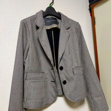 체크 무늬 테일러드 자켓