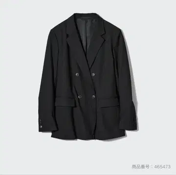 [ 새상품 ] 유니클로 더블 자켓 자켓 블랙 블랙 M 사이즈