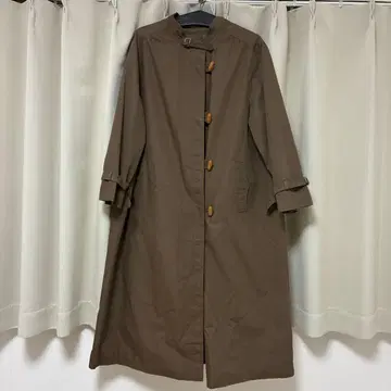 구제 의류 vintage 롱 코트 여성용 카키 브라운