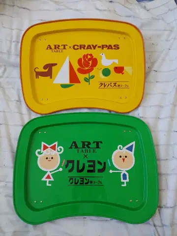 사쿠라 크레파스 크레용 패턴 양철 테이블 2세트