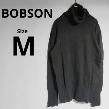 밥슨 다크 그레이 터틀넥 스웨터 가을/겨울 면 폴리우레탄