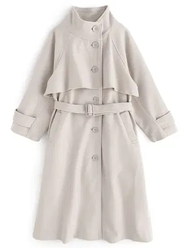 스탠드 칼라 롱 코트