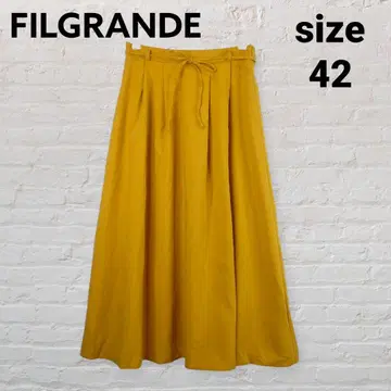 FILGRANDE 머스타드 플레어 스커트 42 허리밴딩