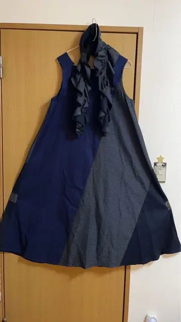 기모노 원피스 텐트 라인 롱 기장 L 사이즈 개더 스톨 포함