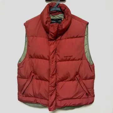 90s 올드 mont-bell 몽벨 다운 베스트 빨간색 짧은 기장