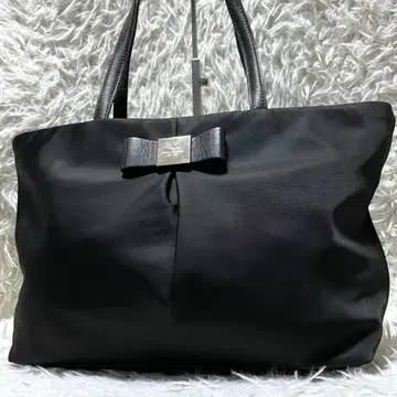 케이트 스페이드 리본 디자인 나일론 토트백 A4 가능 블랙