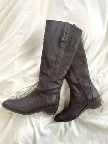 가죽 롱 부츠 다크 브라운 24cm LL