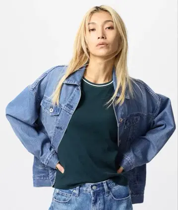 UNIQLO 데님 오버 사이즈 자켓