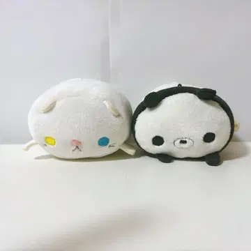 [체인 없음] 모찌즈 봉제 인형 화이트 고양이 팬더 오드아이 쫀득쫀득