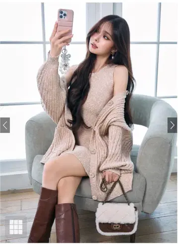 [ GRL ] 니트 가디건 x 미니 원피스 셋업[ru1315]