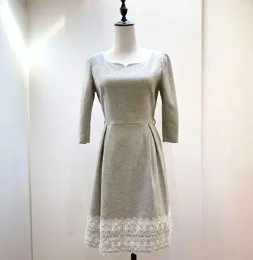 새상품급 윌 셀렉션 밑단 레이스 S 울 그레이