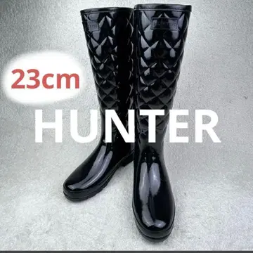 미사용 헌터 리파인드 글로스 퀼트 톨 레인부츠 장화 HUNTER