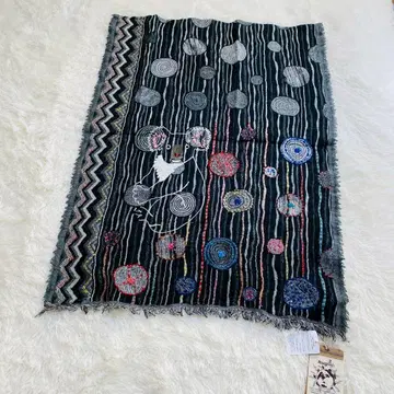 택 포함 새상품 자수 스톨 동물 패턴 아트 디자인 대형 머플러 코알라