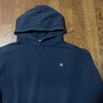 Champion 블랙 후드 부착 후드티 M 구제 의류 네이비