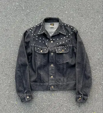 80s 90s Lee 스터드 장식 블랙 데님 자켓 usa 제조