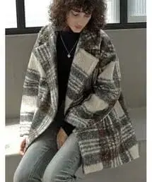 최종 가격!! 새상품! 체크 무늬 코트