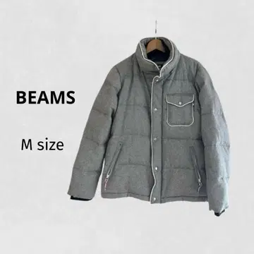 BEAMS HEART 다운 자켓 후드 부착 그레이 M 남성용