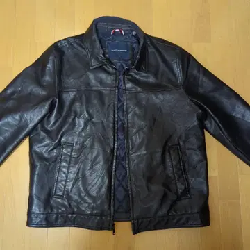 TOMMY HILFIGER 블랙 가죽 자켓 XL