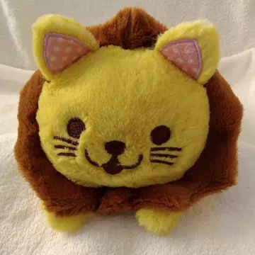 사자 복슬복슬 봉제 인형 원통형 엉덩이에 뼈 달린 고기 자수 28cm